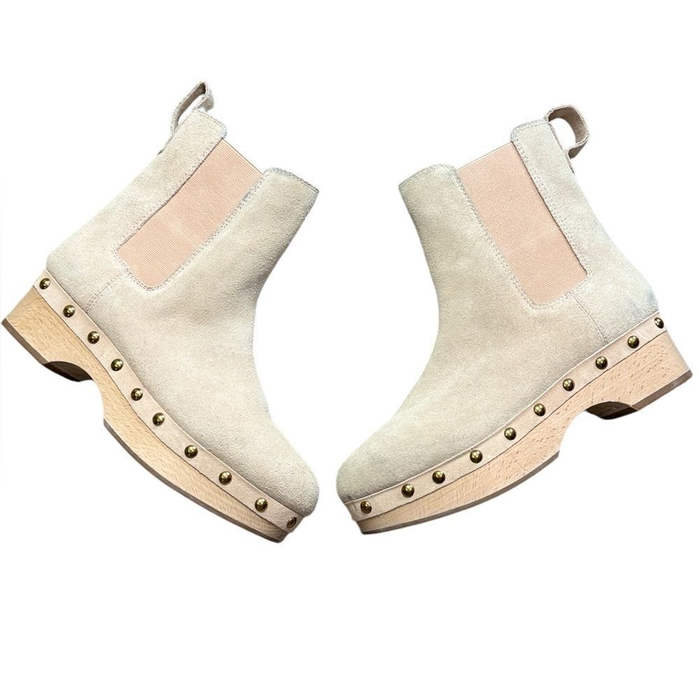 J. Crew Suede Sand Colored Chelsea Boots